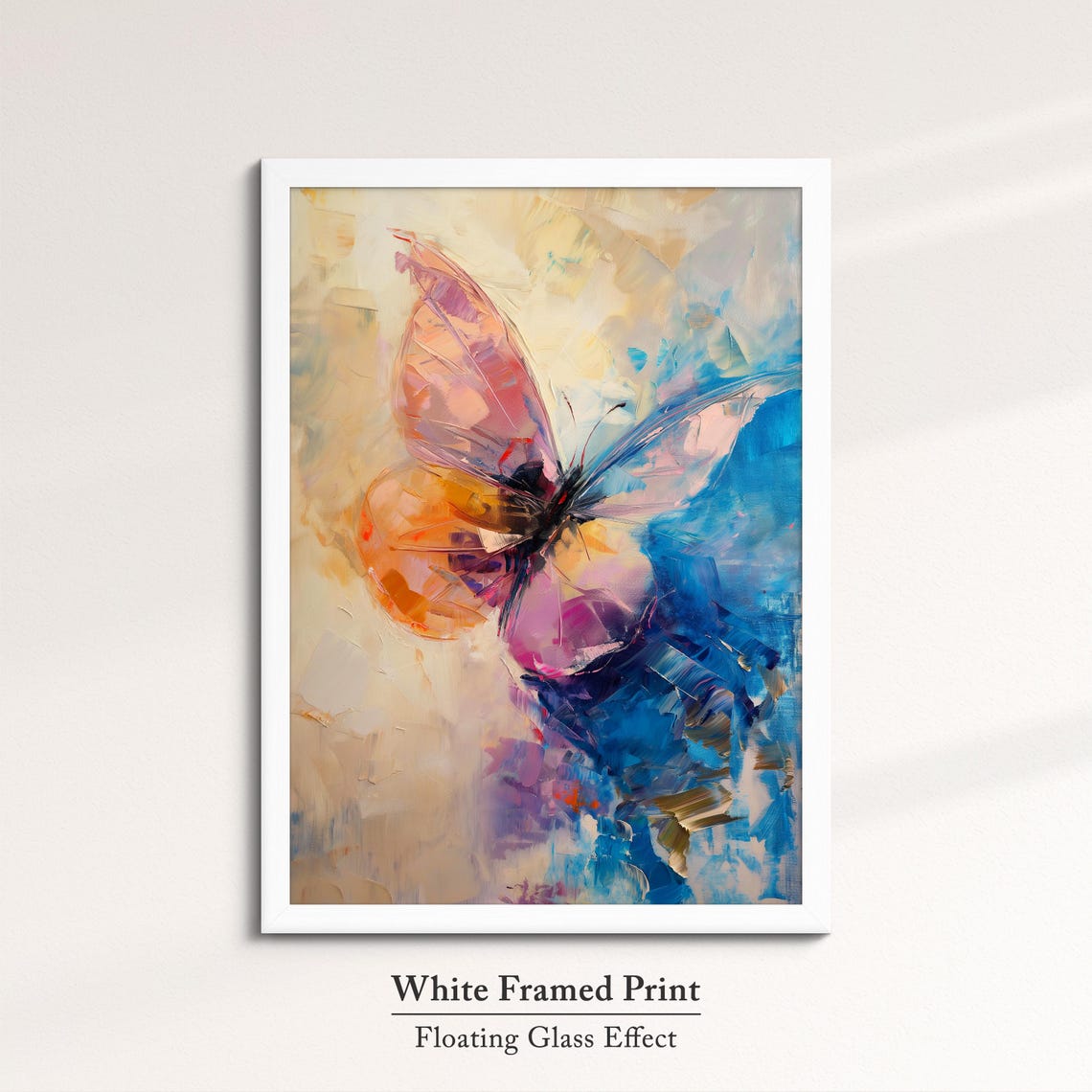 Colorful Butterfly Abstract Oil Painting Framed Print Framed Portrait Wall Art Poster Home Decor Interior Butterfly Lover Gift - Image 7