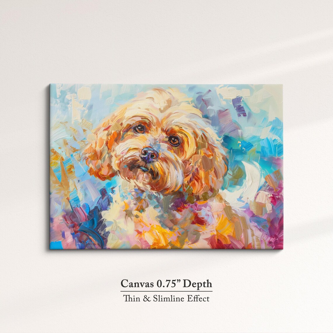 Cockapoo Face Front Cream Apricot Coat Colorful Abstract Dog Poster - Image 4