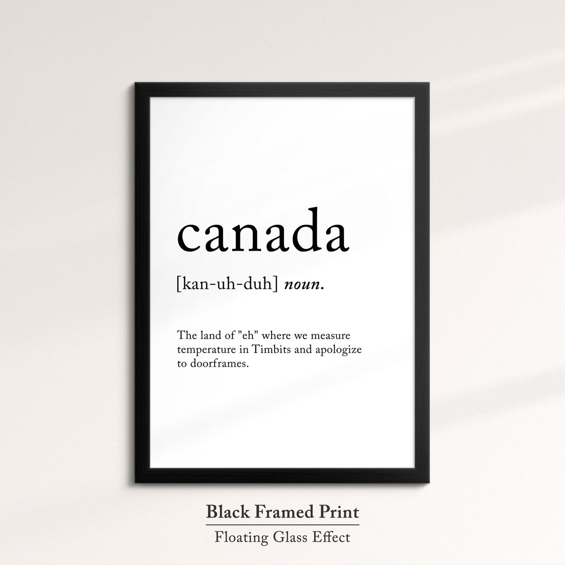 Canada Dictionary Definition Funny Eh Timbits Quote Minimalist Poster - Image 8