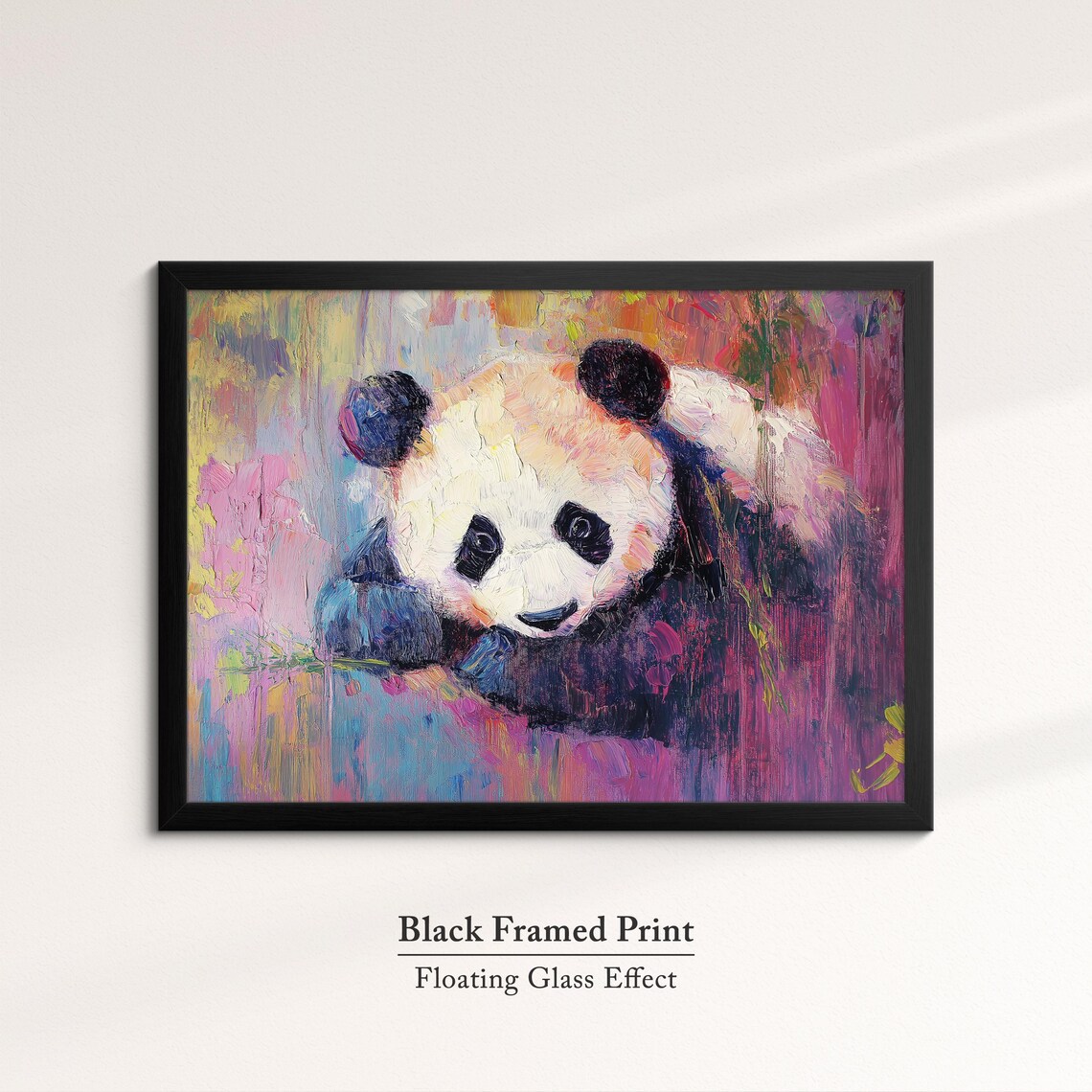 Panda Abstract Oil Painting Vibrant Neon Wildlife Portrait Wall Art - Image 8