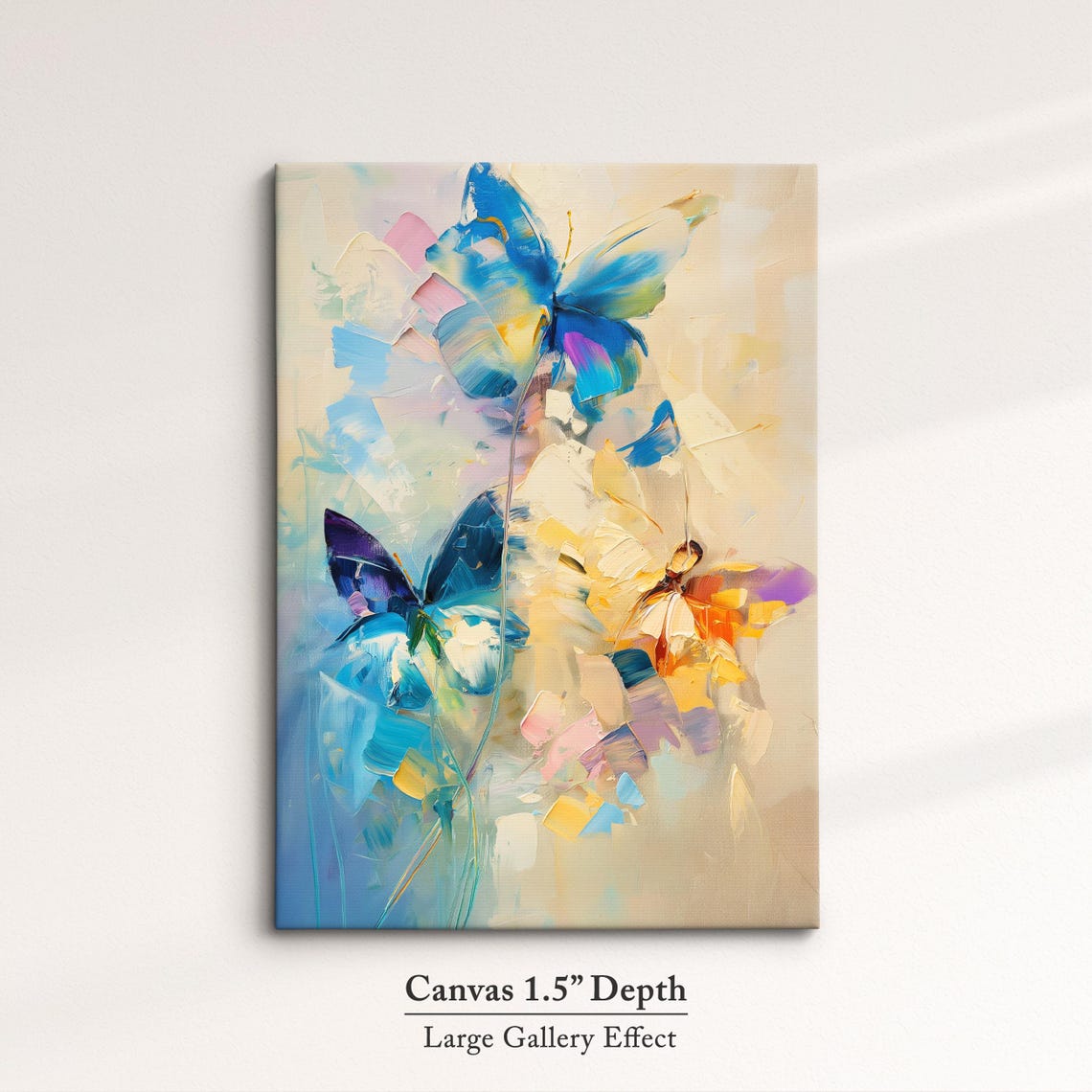 Colorful Butterflies Abstract Oil Painting Framed Print Framed Portrait Wall Art Poster Home Decor Interior Butterfly Lover Gift - Image 3