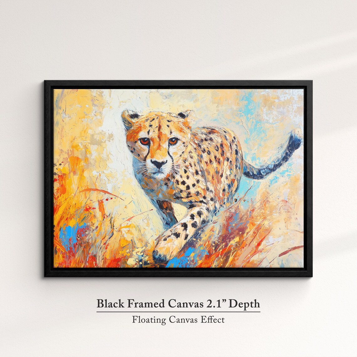 Cheetah Running Colorful Palette Knife Abstract Wildlife Wall Art Poster - Image 2