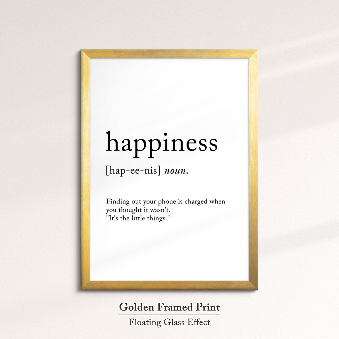 Happiness Minimalist Definition Quote Word Art Framed Print Framed Female Wall Art Lady Poster Feminine Home Decor Gifts For Her - Image 4