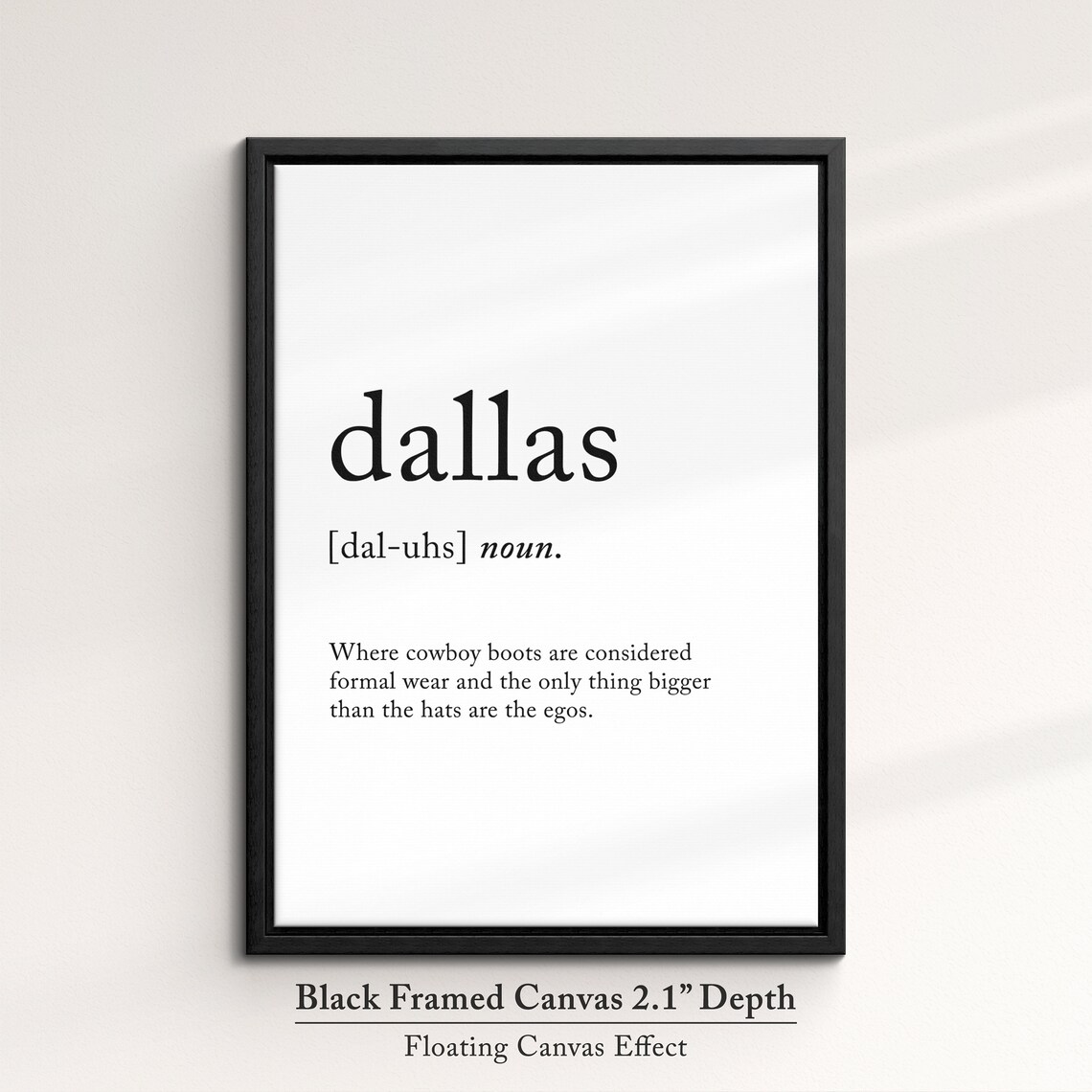Dallas Texas Dictionary Definition Funny Cowboy Boots Quote Poster - Image 2