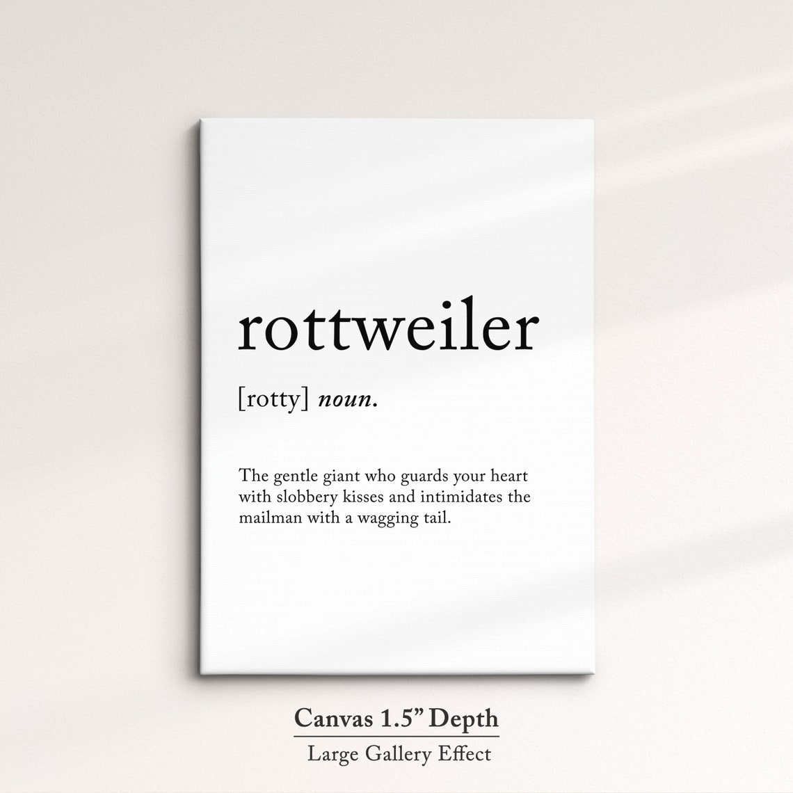 Rottweiler Funny Dictionary Definition Quote Minimalist Wall Art - Image 3