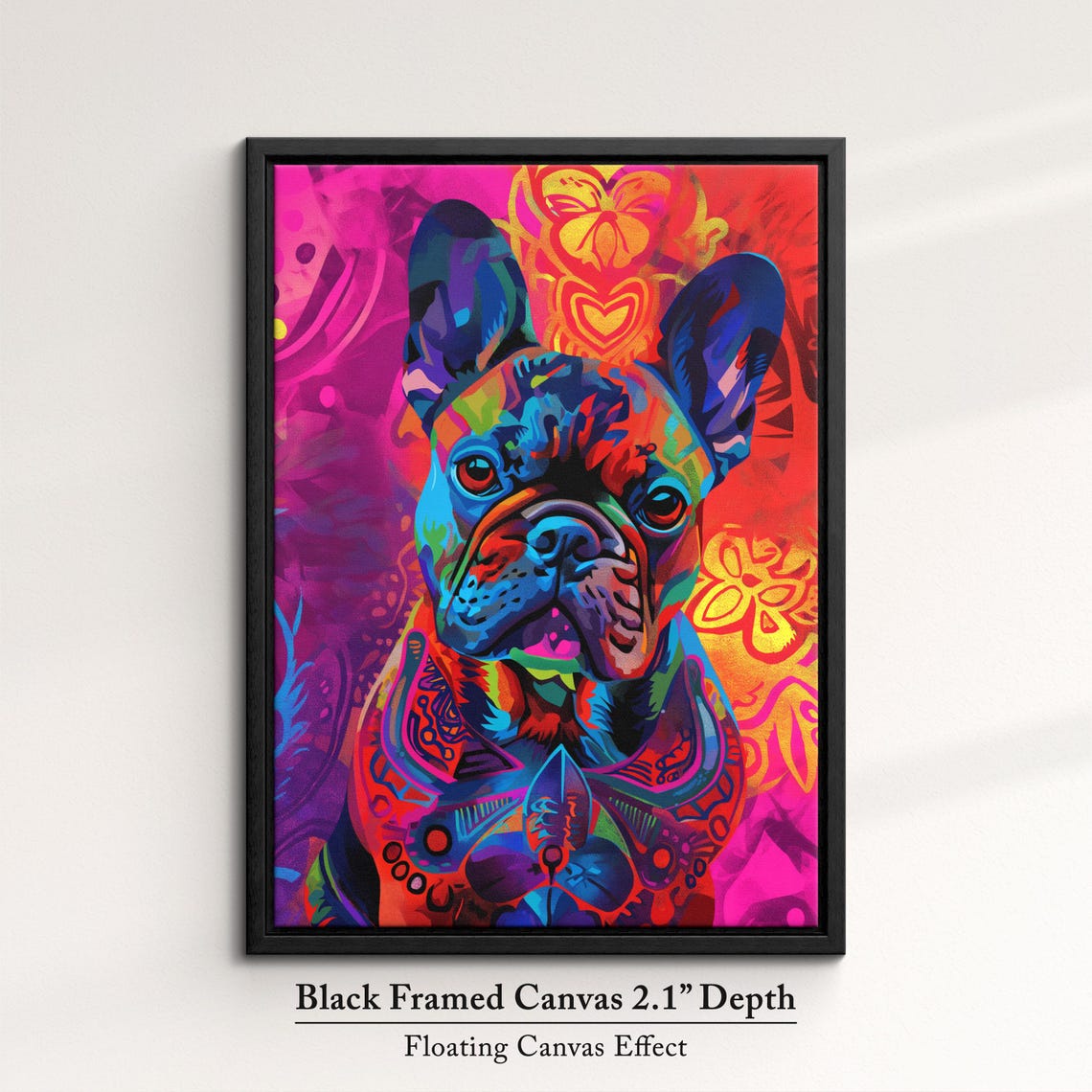 French Bulldog Pop Art Pink Colorful Portrait Dog Lover Wall Poster - Image 2
