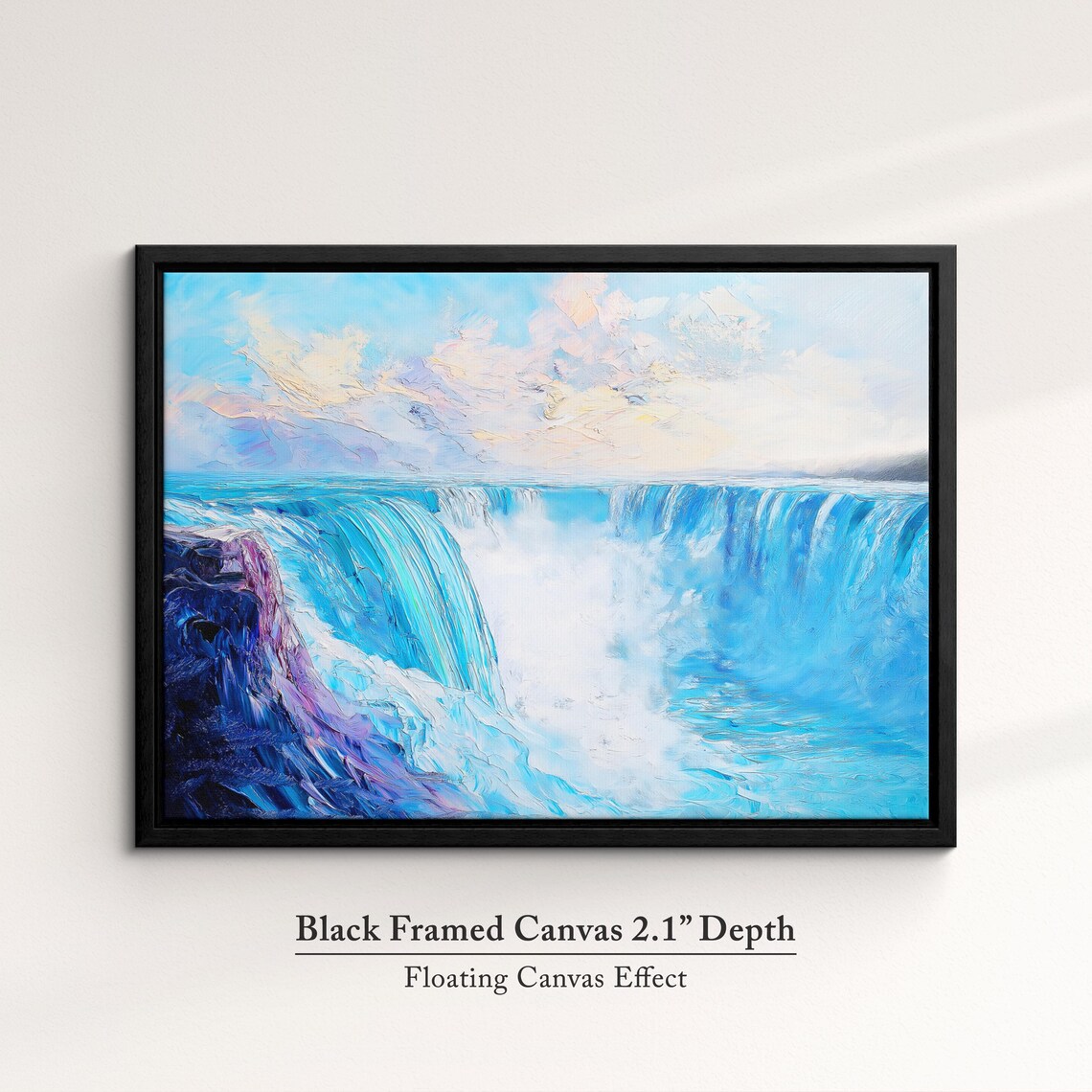Niagara Falls Blue Waterfall Impressionist Oil Painting Travel Poster - Image 2