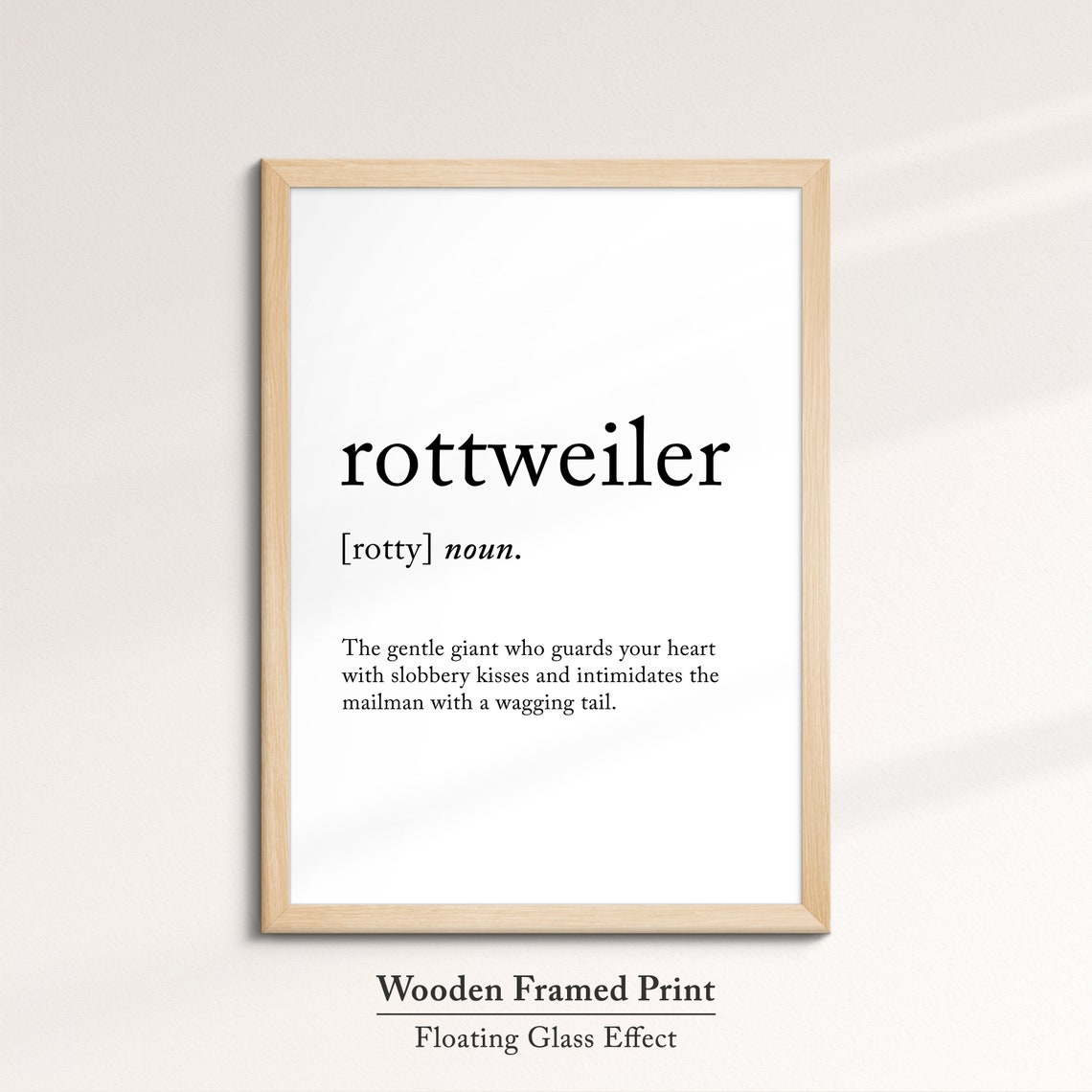 Rottweiler Funny Dictionary Definition Quote Minimalist Wall Art - Image 6