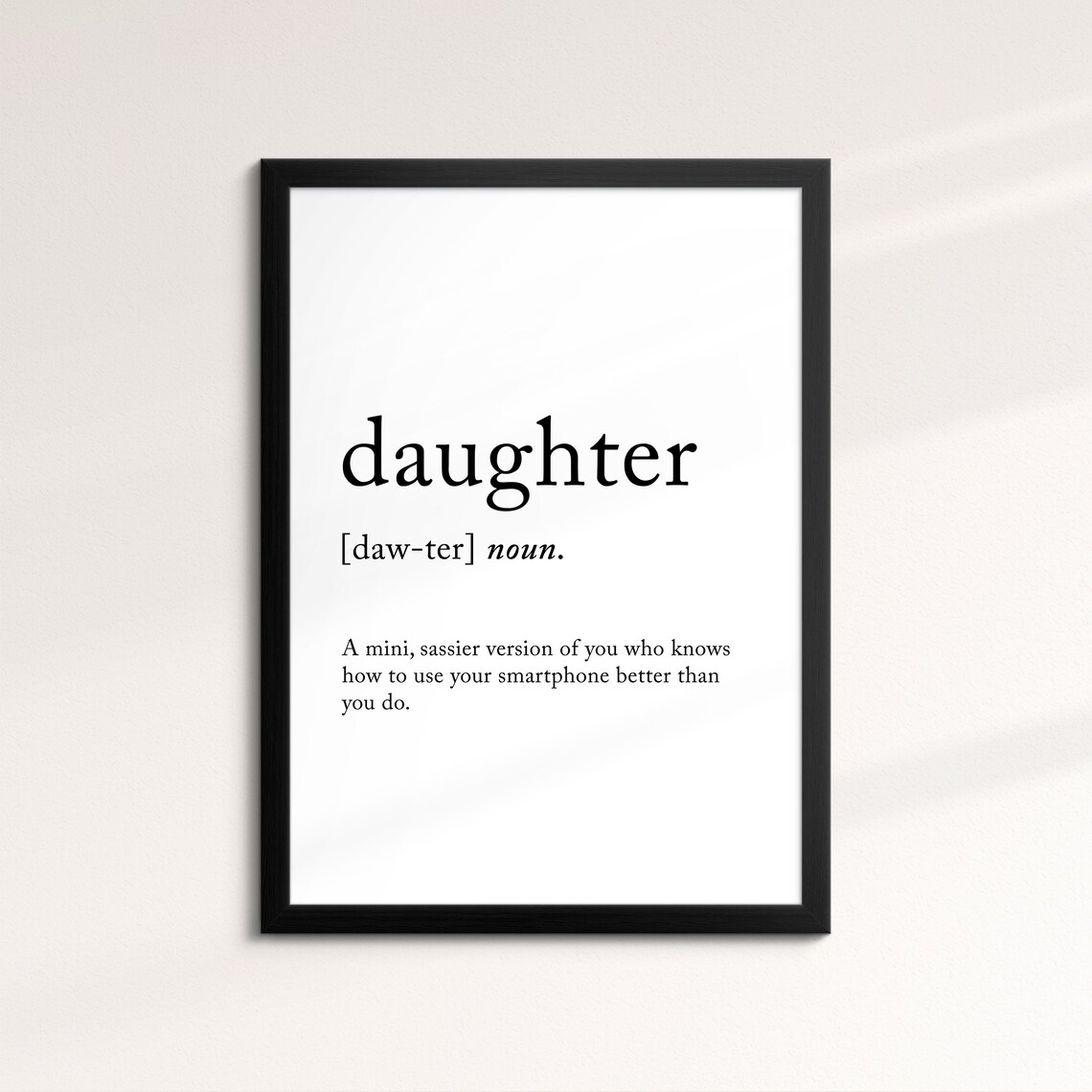Daughter Minimalist Definition Quote Word Art Framed Print Framed Female Wall Art Lady Poster Feminine Home Decor Gifts For Her