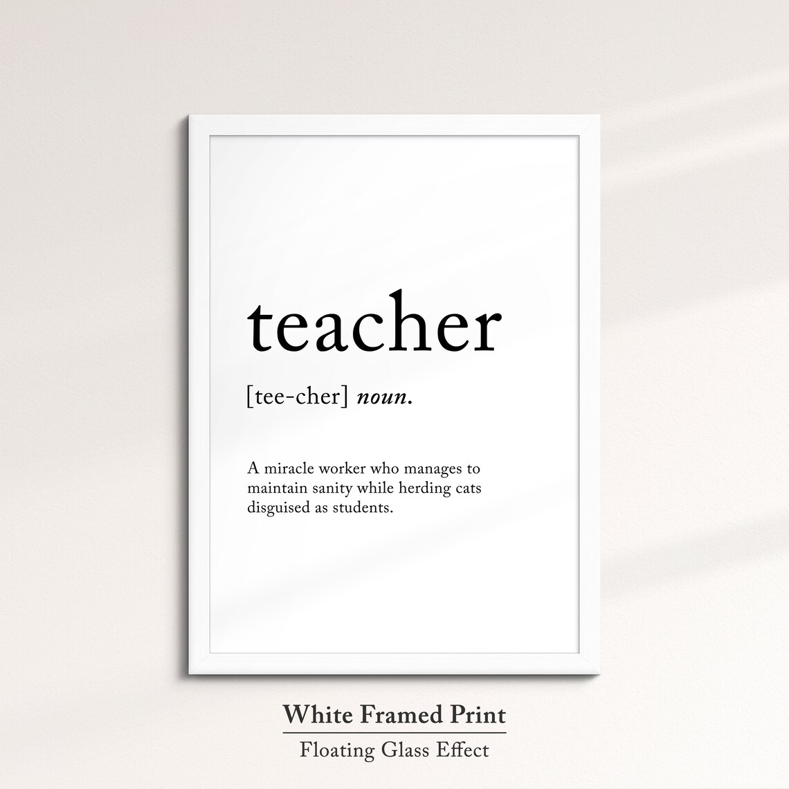 Teacher Funny Definition Dictionary Quote Minimalist Framed Print Framed Wall Art Poster Home Decor Interior Gifts For Teachers - Image 7