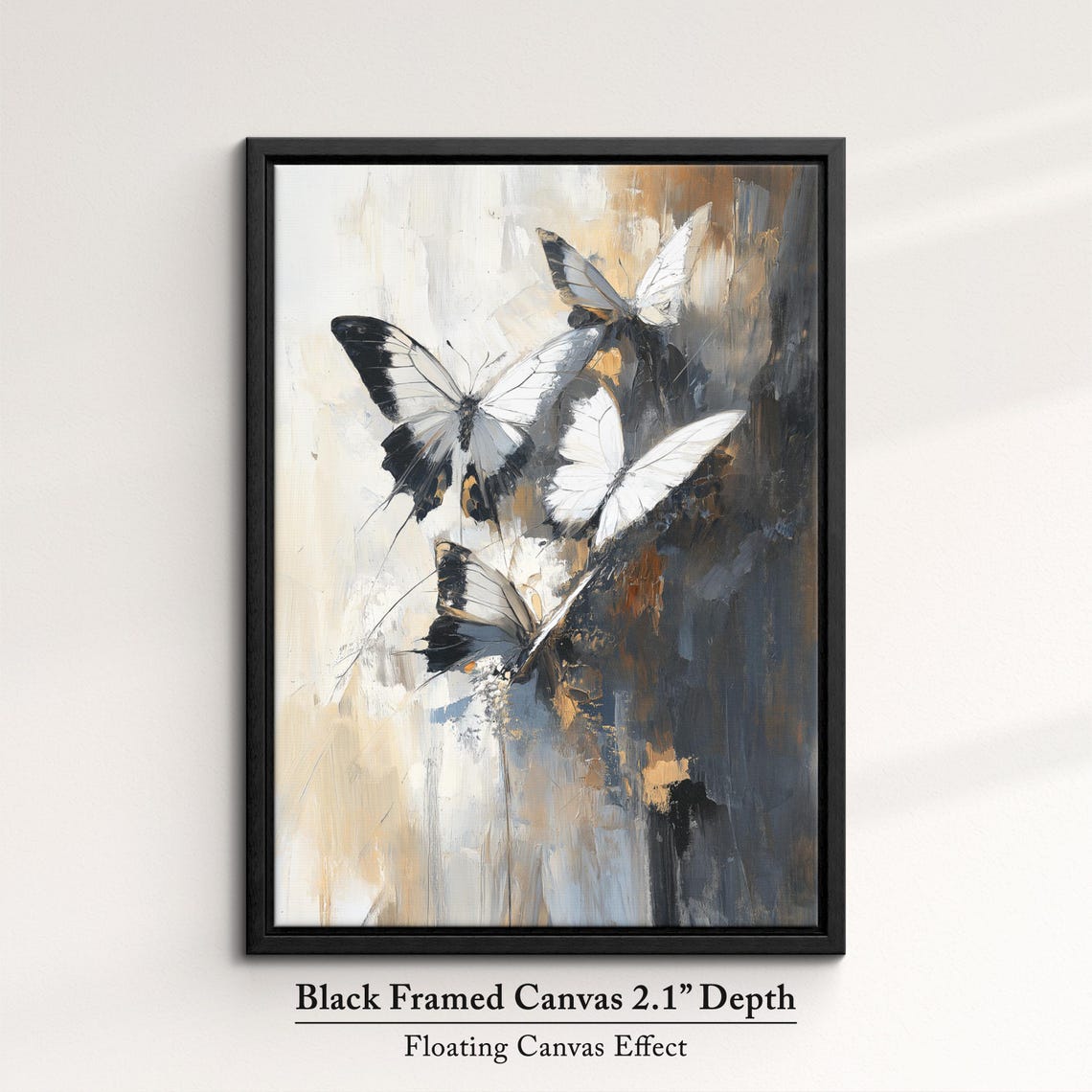 Colorful Butterfly Abstract Oil Painting Framed Print Framed Portrait Wall Art Poster Home Decor Interior Butterfly Lover Gift - Image 2