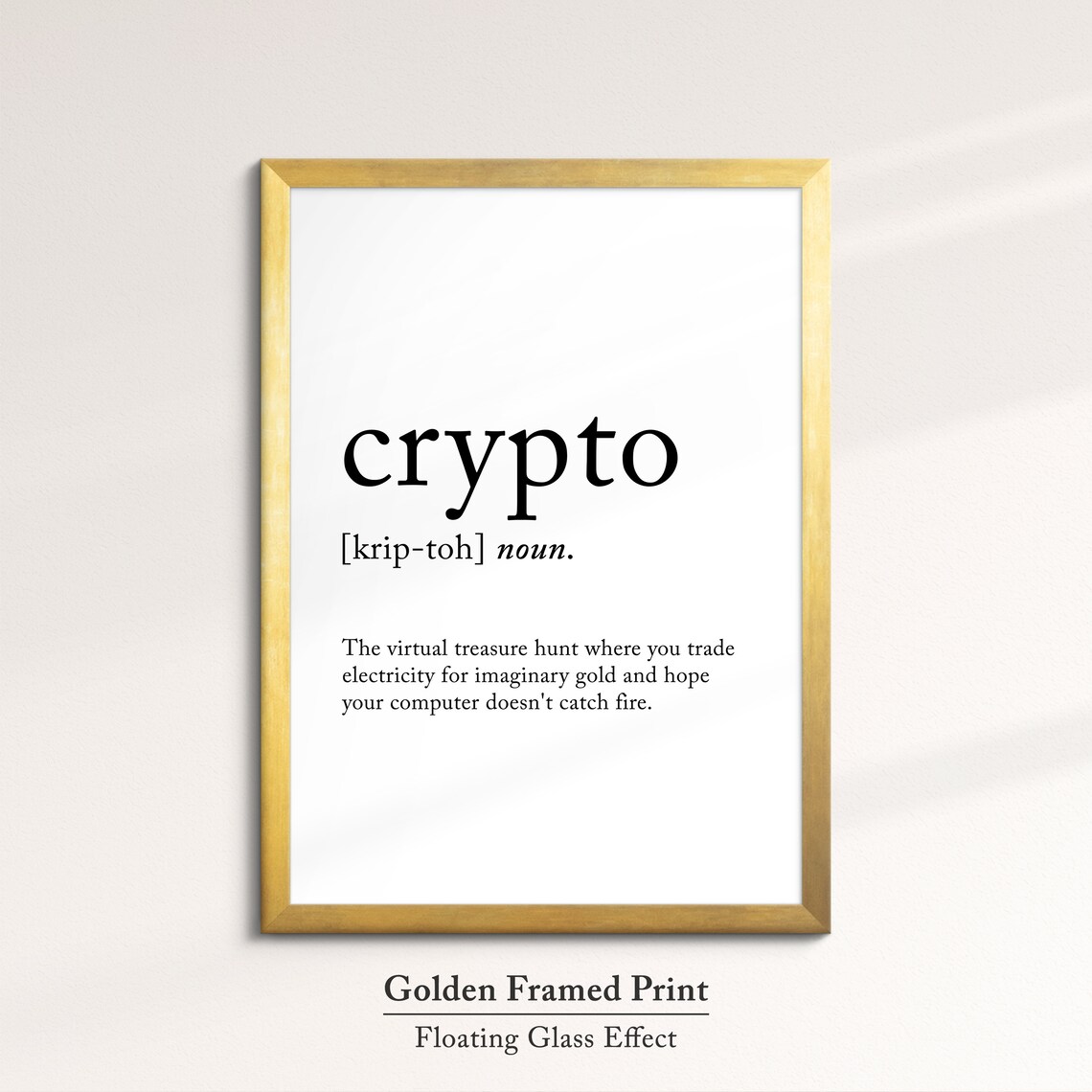 Crypto Funny Definition Dictionary Quote Minimalist Framed Print Framed Wall Art Poster Home Decor Interior Finance Bitcoin Gifts - Image 5