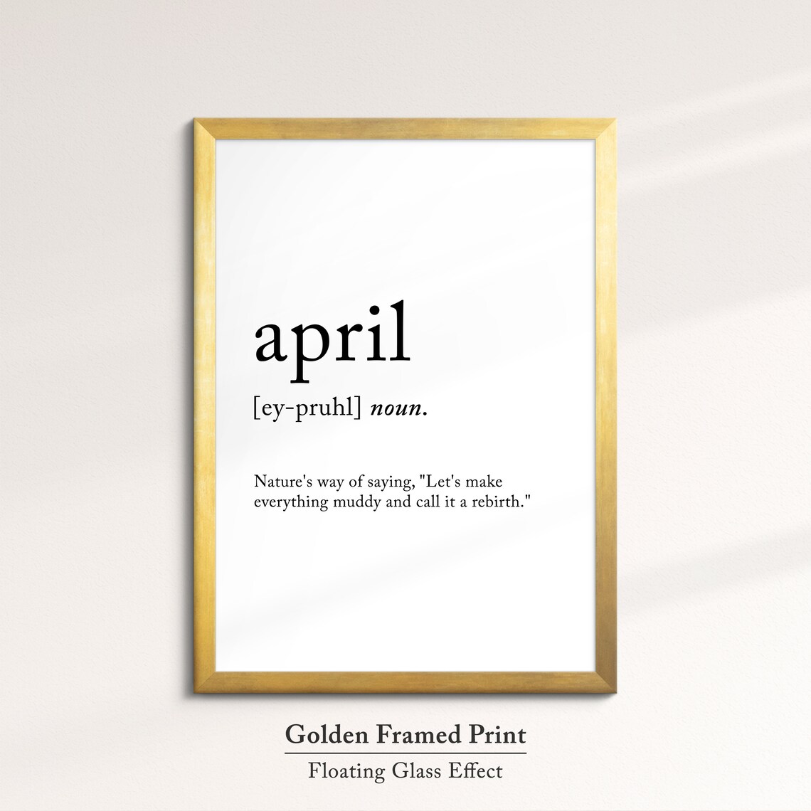 April Minimalist Definition Quote Word Art Framed Print Framed Female Wall Art Lady Poster Feminine Home Decor Gifts For Her - Image 4