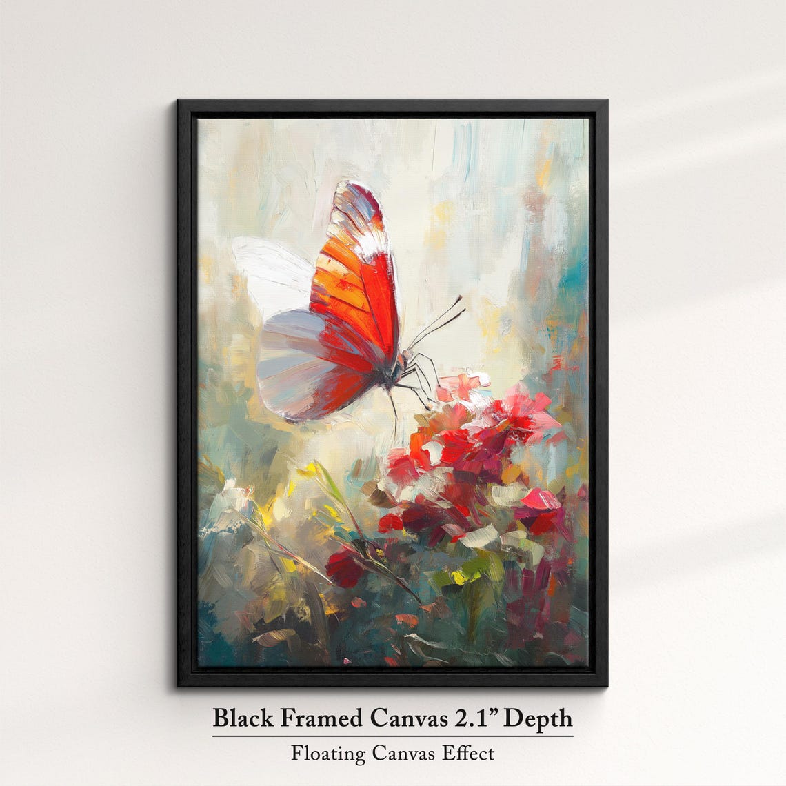 Colorful Butterfly Abstract Oil Painting Framed Print Framed Portrait Wall Art Poster Home Decor Interior Butterfly Lover Gift - Image 2