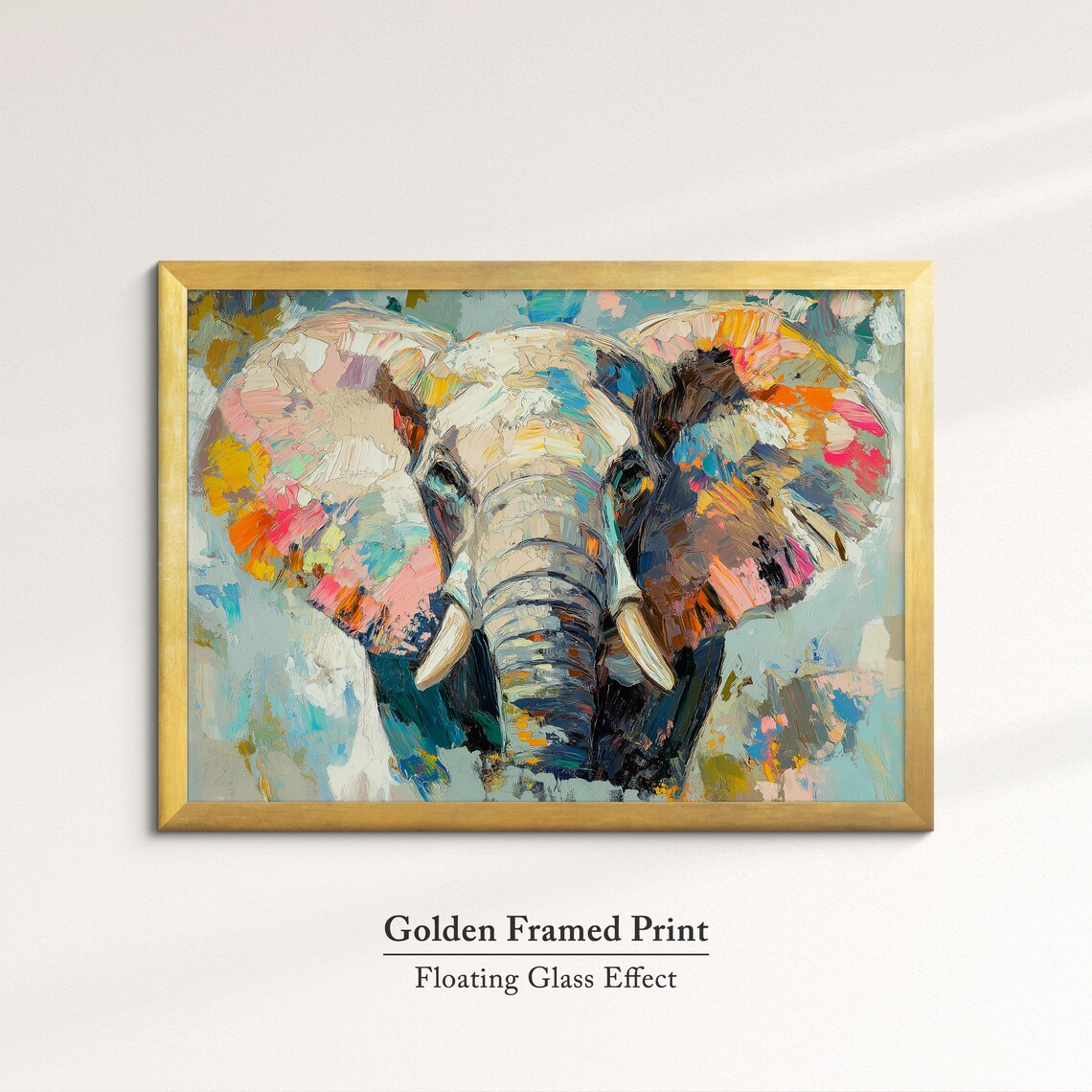 Abstract Elephant Oil Painting, Animal Art Print - Image 5