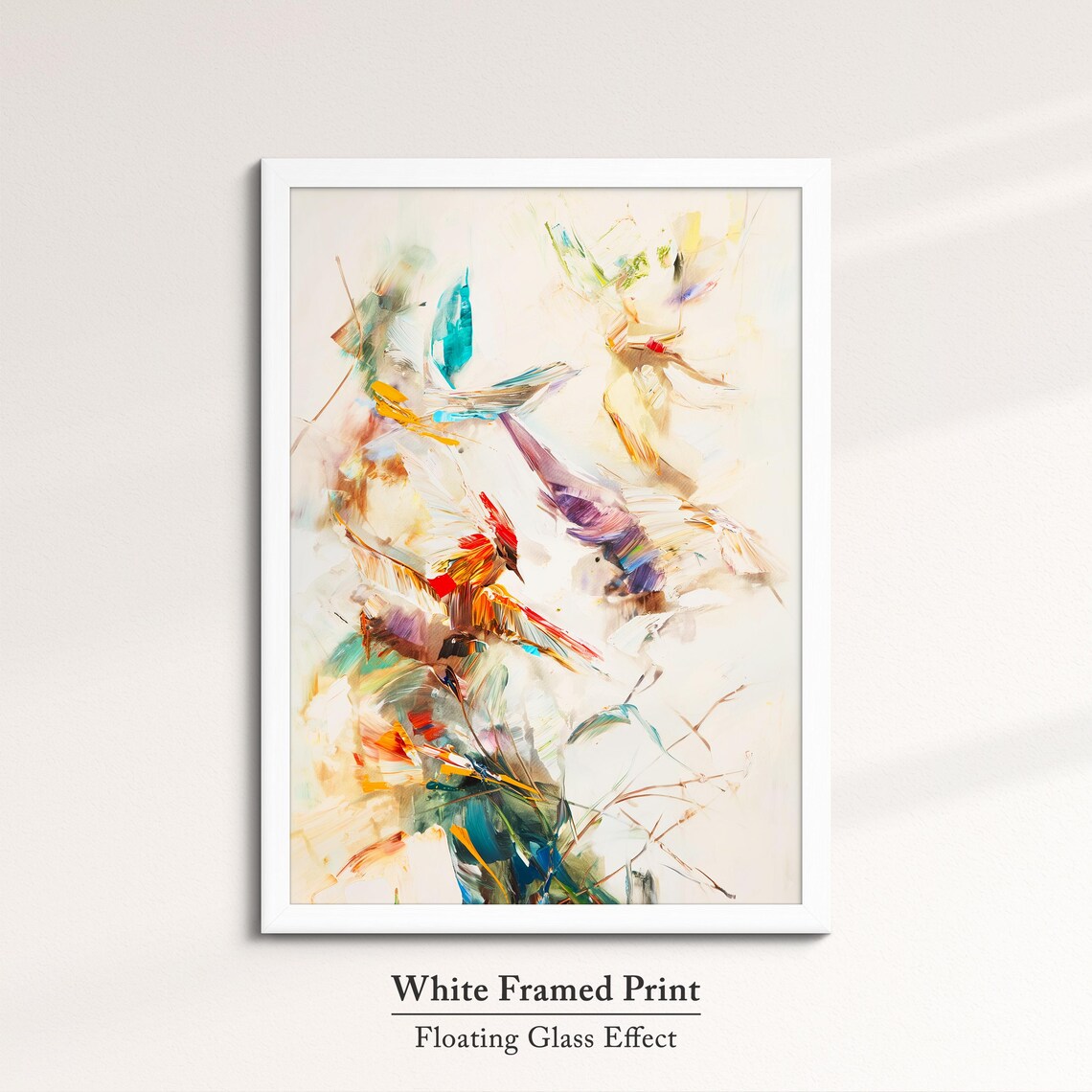 Abstract Birds In Flight White Airy Watercolor Minimal Bird Art Poster - Image 7