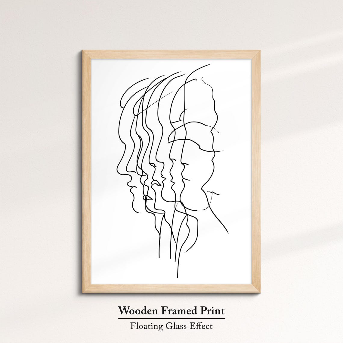 Minimalist One Line Face Drawing Abstract Female Profiles Wall Art - Image 6