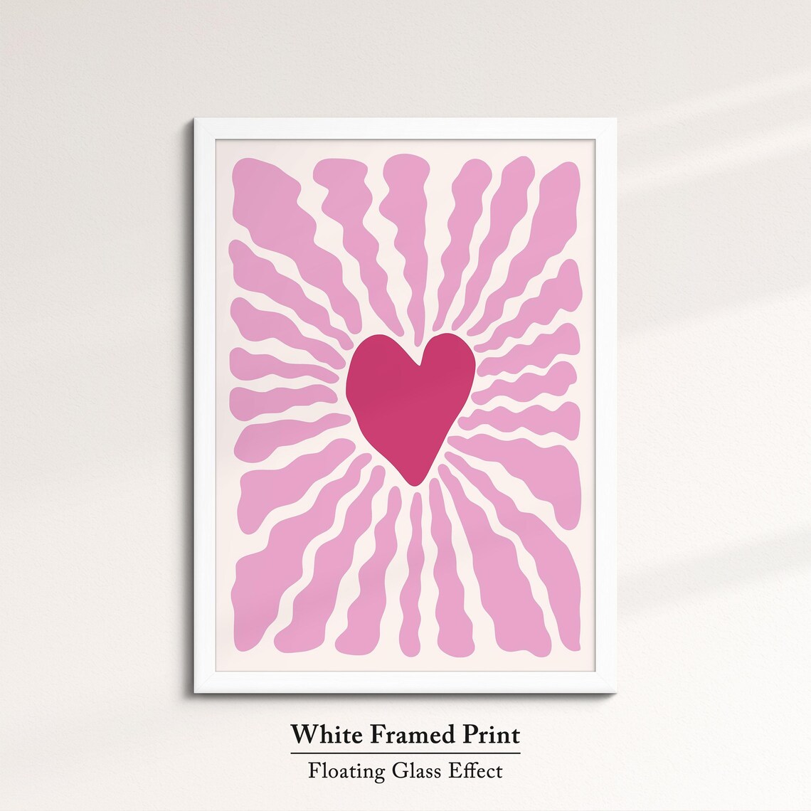 Pink Heart Abstract Organic Shapes Modern Minimalist Love Decor Wall Art Poster - Image 7