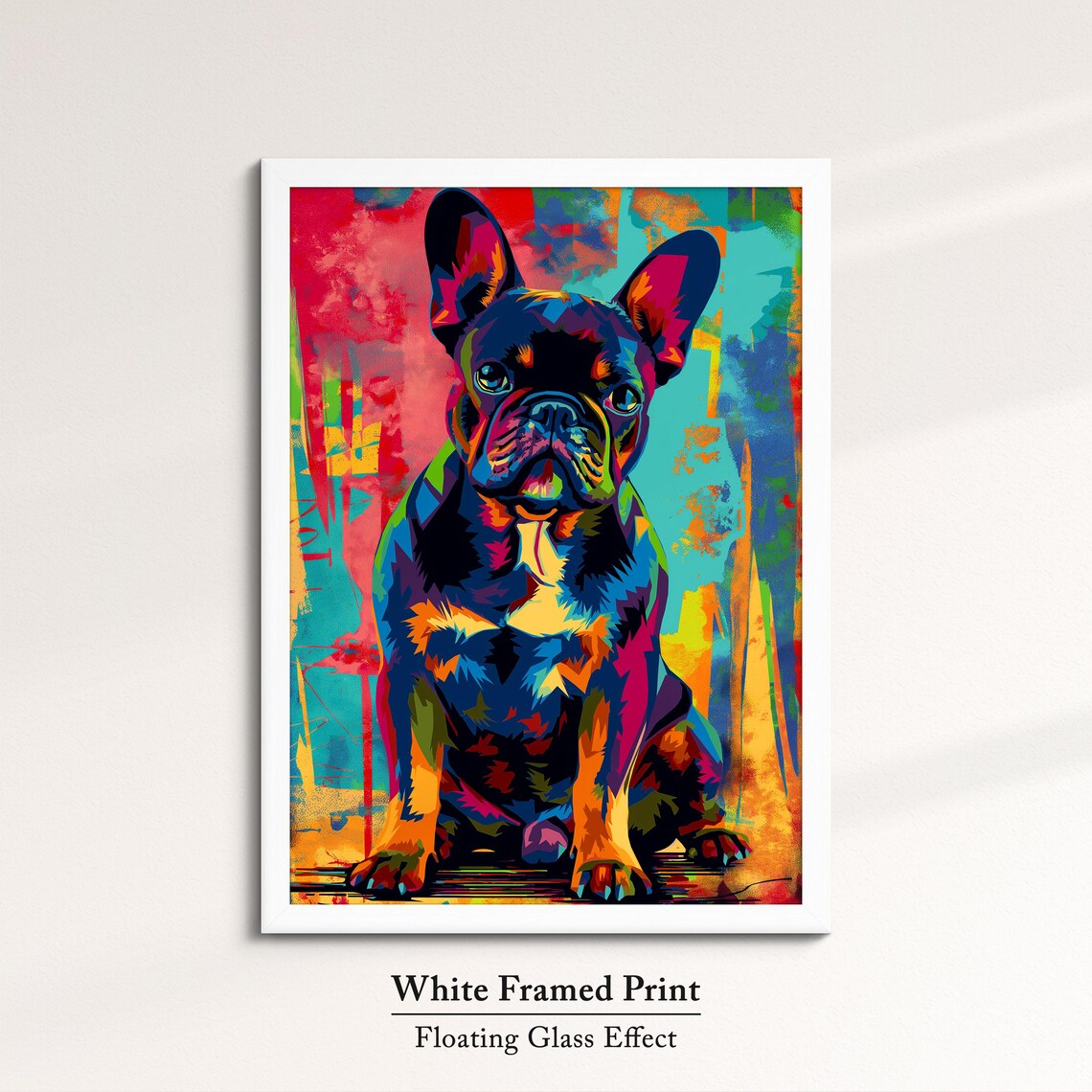 French Bulldog Colorful Pop Art Sitting Puppy Portrait Poster - Image 7