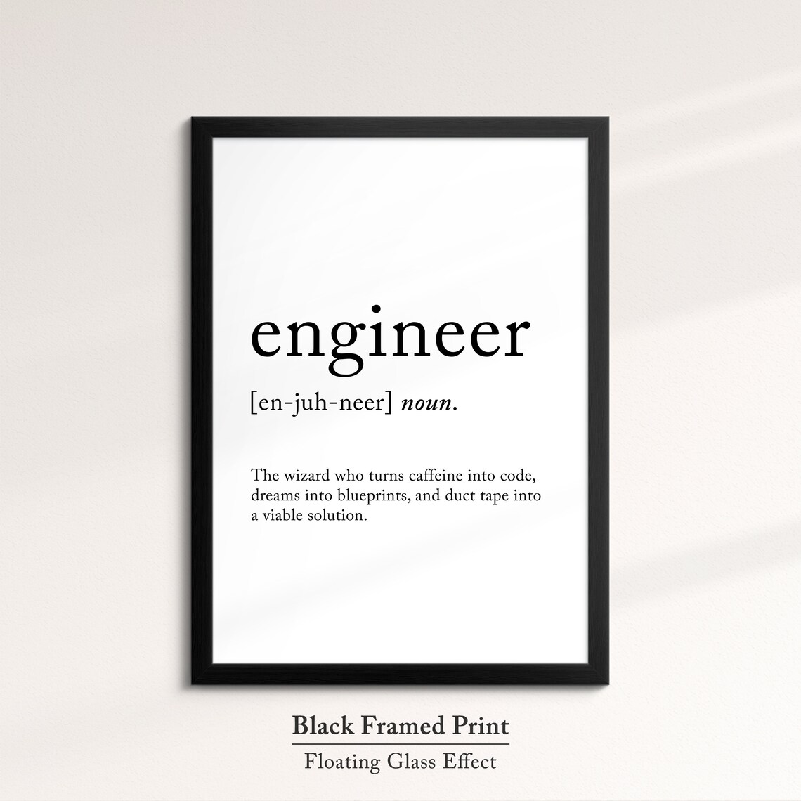 Engineer Funny Definition Dictionary Quote Minimalist Framed Print Framed Wall Art Poster Home Decor Interior Gifts For Engineers - Image 8