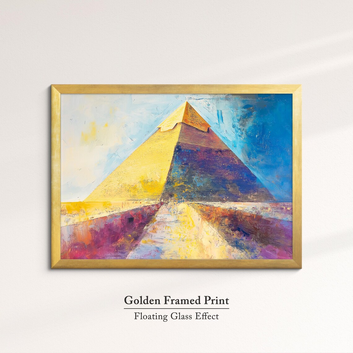 Great Pyramid Of Giza Abstract Oil Painting Golden Desert Egypt Poster - Image 5