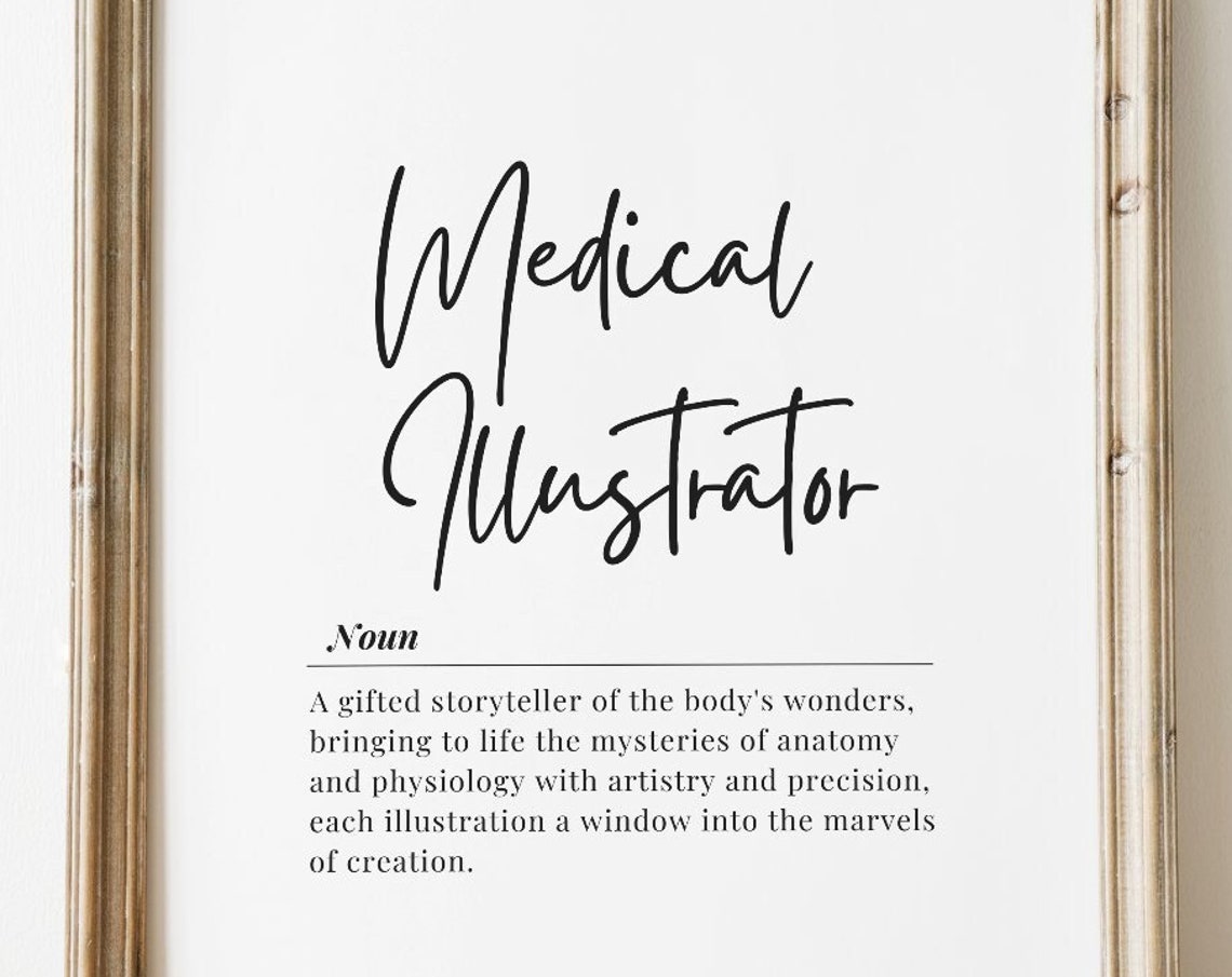 Medical Illustrator Definition Dictionary Script Typography Poster