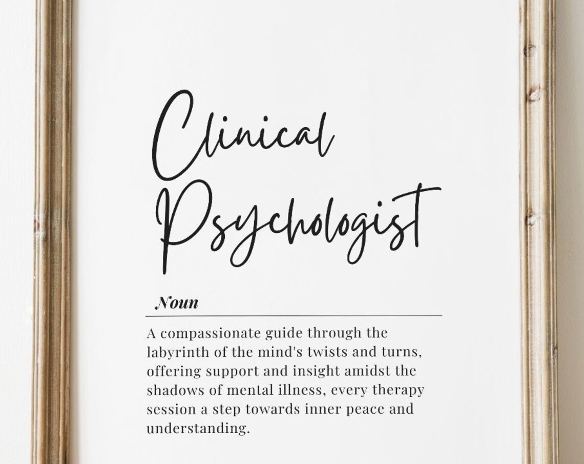 Clinical Psychologist Definition Typography Mental Health Poster