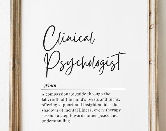 Clinical Psychologist Definition Typography Mental Health Poster