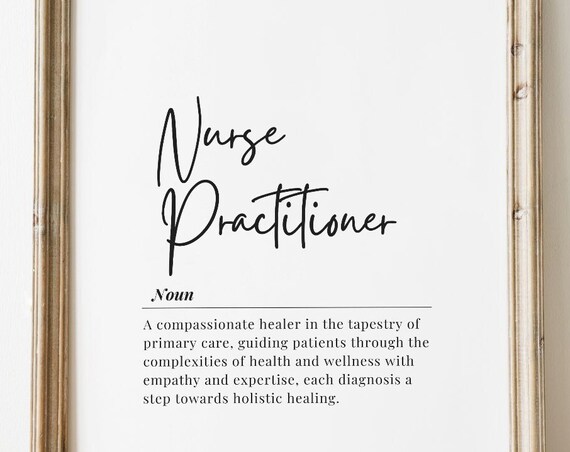 Nurse Practitioner Wall Art Inspirational Medical Profession Decor Healthcare Worker Gift Instant Typography