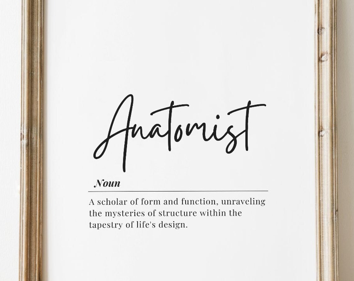 Anatomist Definition Text For Doctors Office And Anatomy Decor Poster
