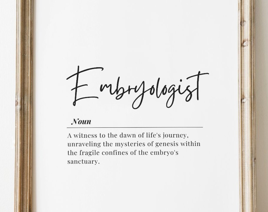 Embryologist Definition Art Modern Home Office Decor Inspirational Wall