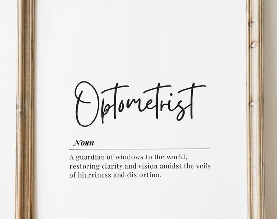 Optometrist Definition Gift Eye Doctor Clinic Appreciation Poster