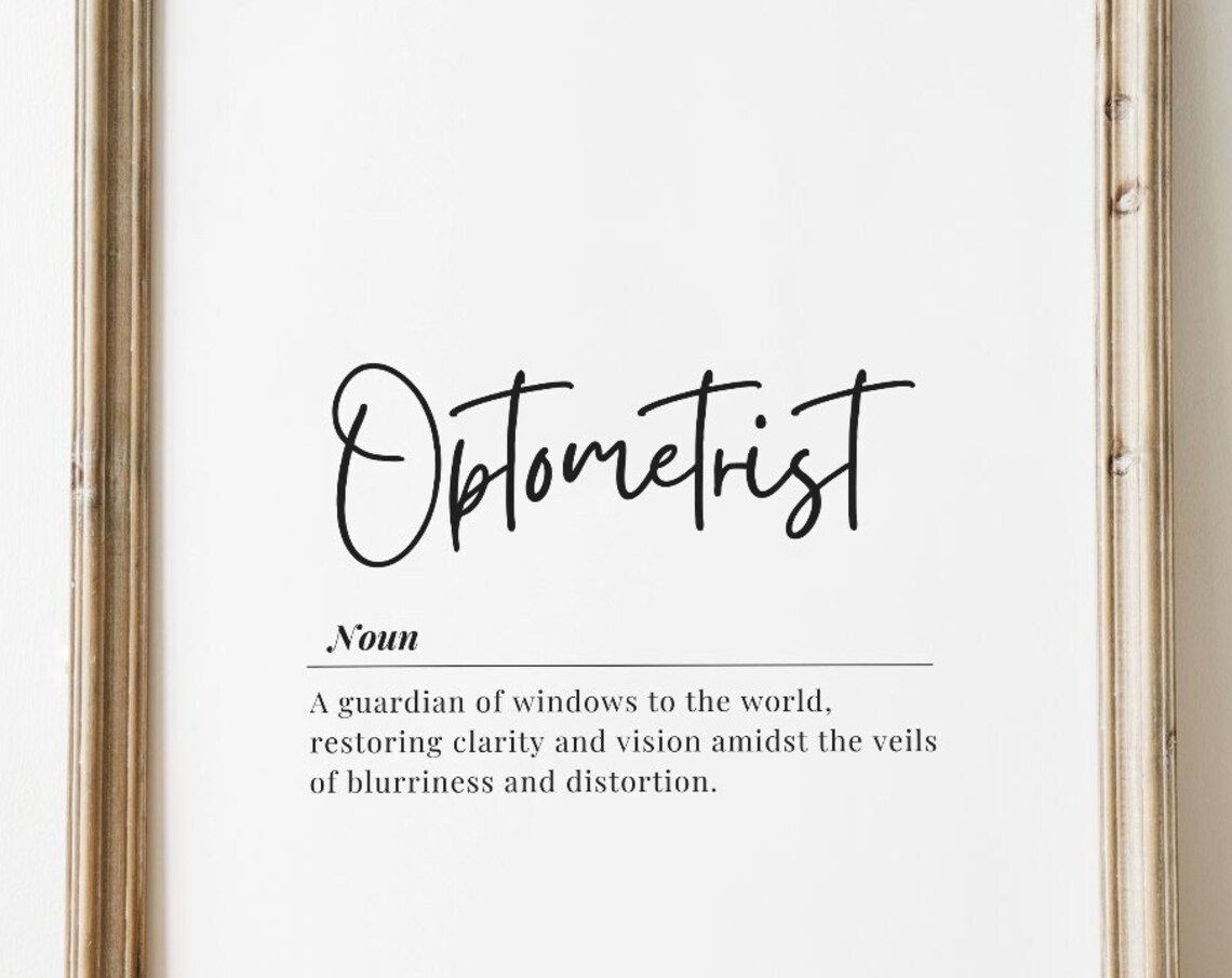 Optometrist Definition Gift Eye Doctor Clinic Appreciation Poster