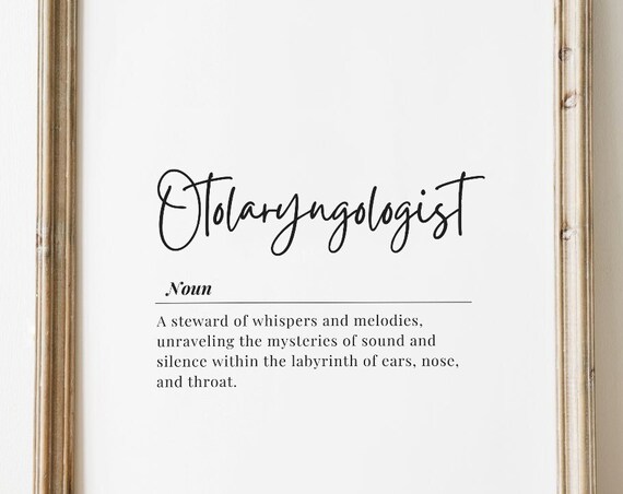Otolaryngologist Definition ENT Doctor Appreciation Wall Poster