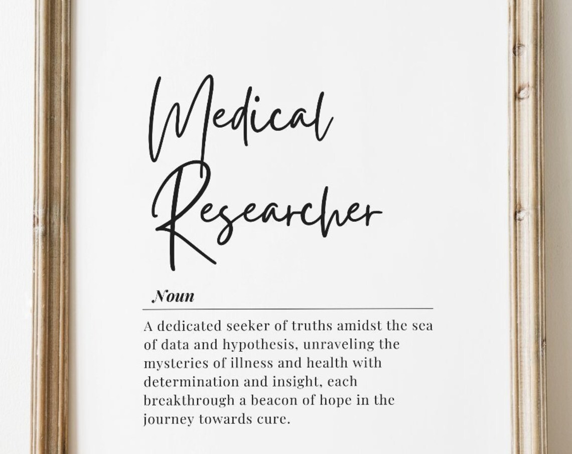 Medical Researcher Definition Noun Typography Science Office Decor Poster