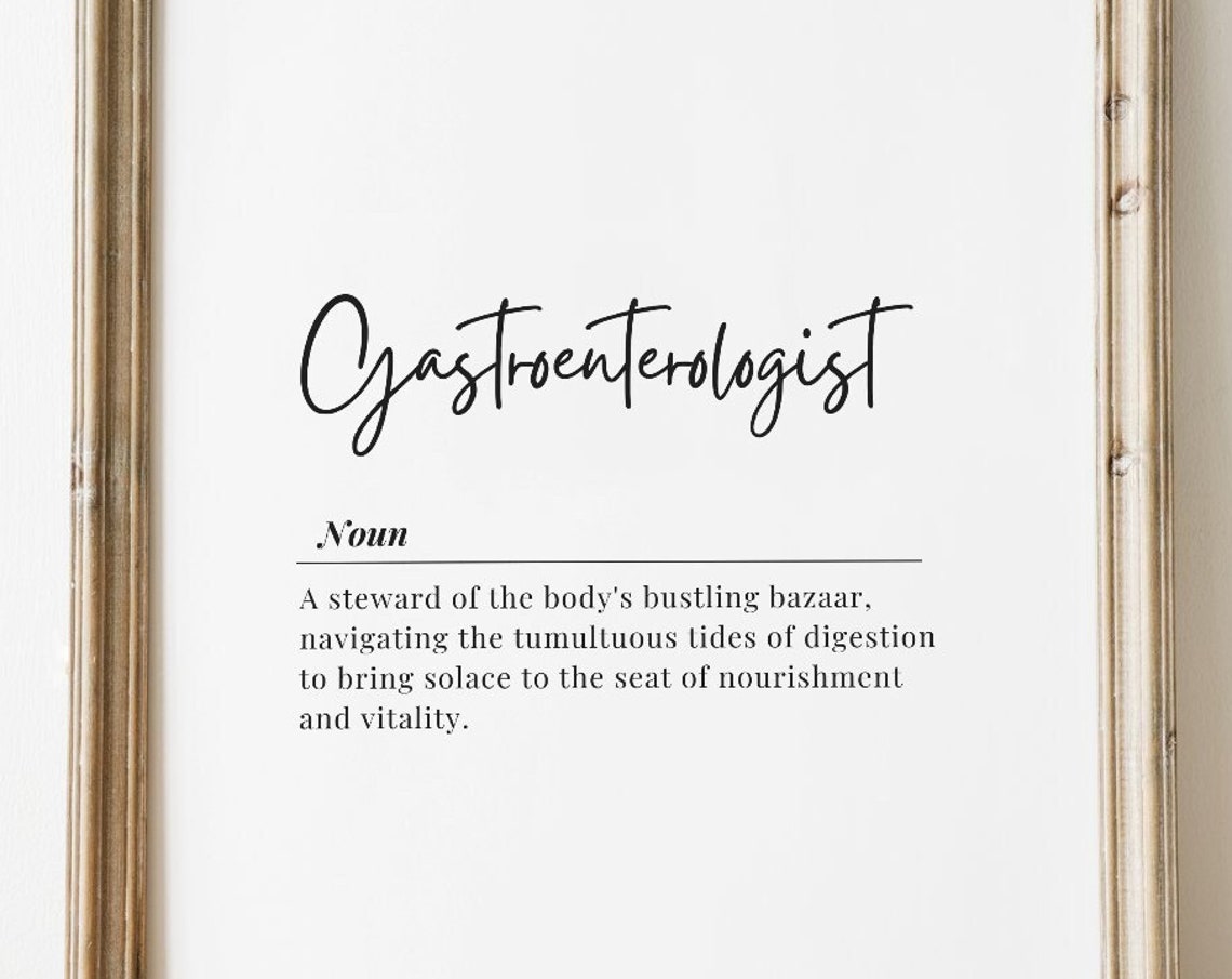 Gastroenterologist Definition Dictionary Minimalist Quote Decor Poster