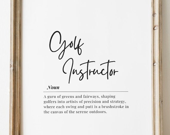 Golf Instructor Definition Minimalist Office Art Print