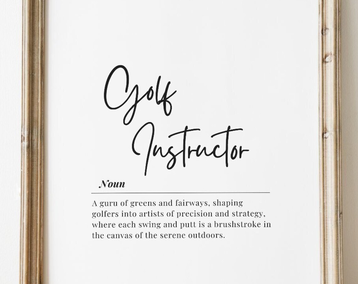 Golf Instructor Definition Minimalist Office Art Print