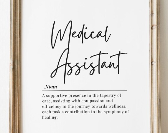 Medical Assistant Definition Dictionary Art Script Typography Poster