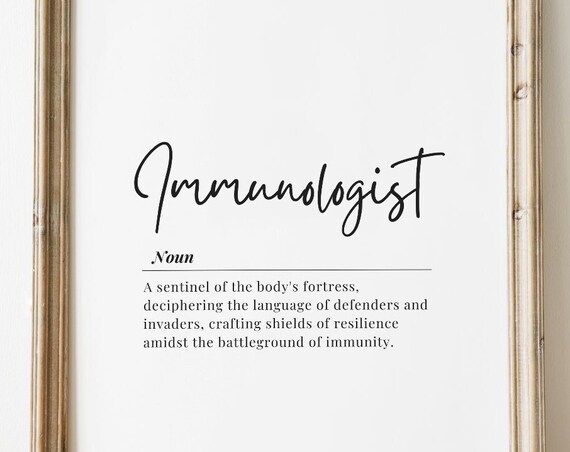 Immunologist Definition Typography Gift for Doctors Medical Wall Print
