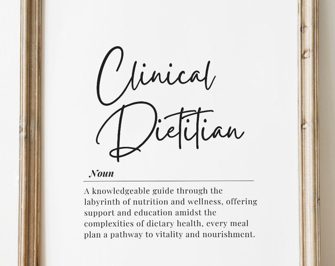Clinical Dietitian Definition Poster Nutritionist Appreciation Gift