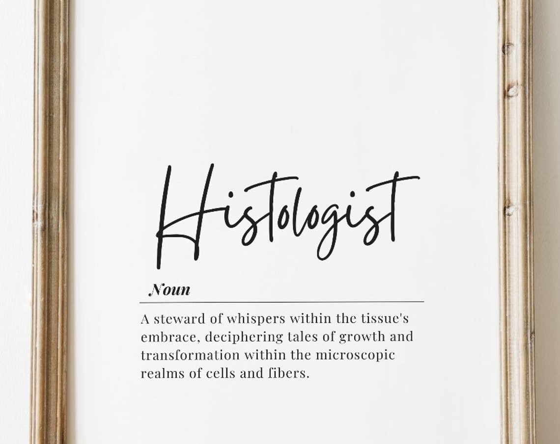Histologist Dictionary Definition Minimalist Typography Wall Art