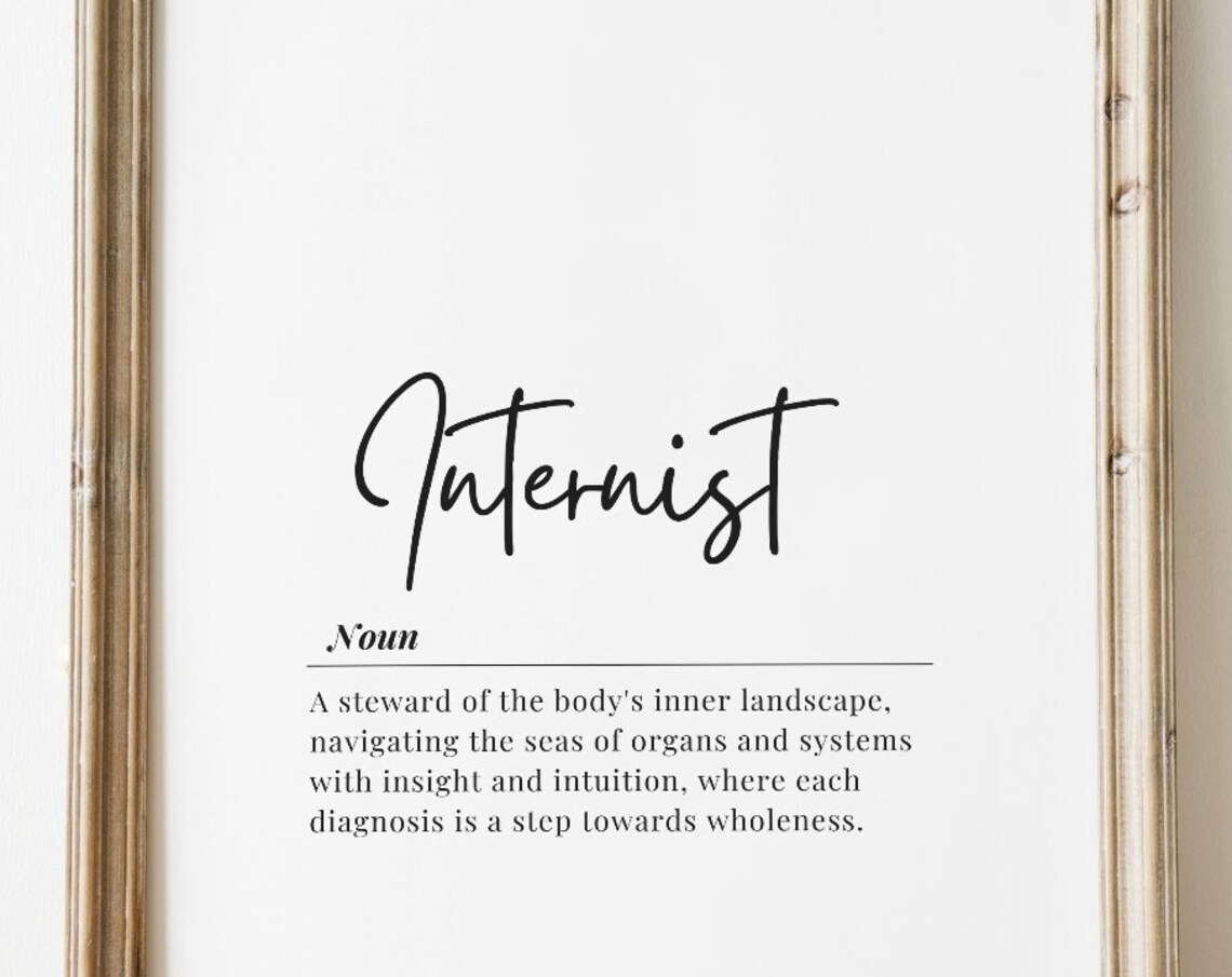 Internist Definition Typography Doctor Office Gift Art Poster