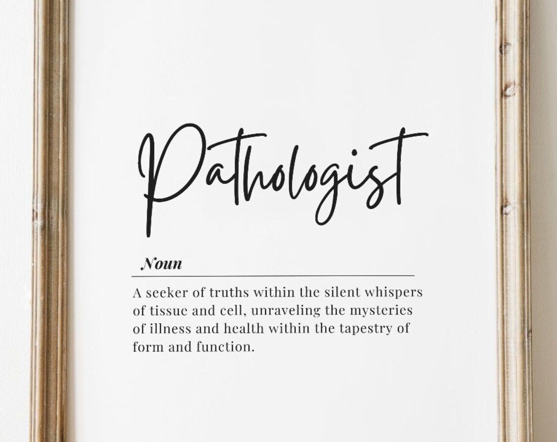 Pathologist Definition Dictionary Style Minimalist Quote Decor Poster