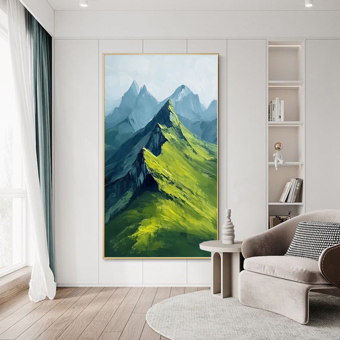 Emerald Green Alpine Peaks in a Vertical Mountain Scene Poster - Image 6