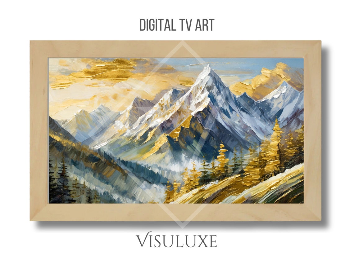 Himalayan Mountains Gold Tv Art Instant Tv Artwork Tv Frame Art Wall Art Mountainscape Home Decor Ar 169 - Image 4