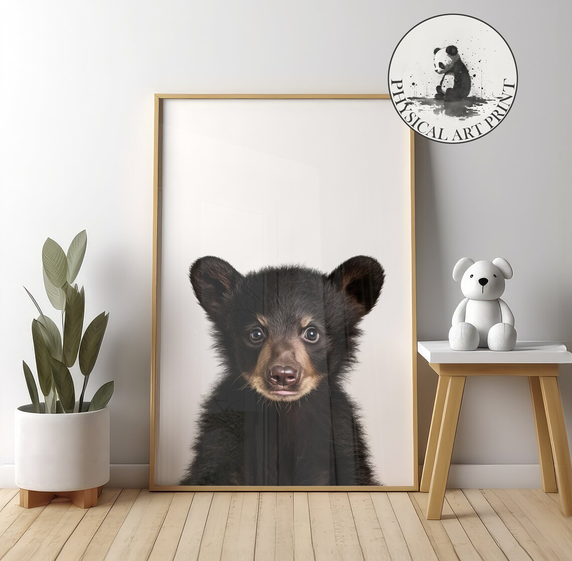 Black Bear Nursery Animal Illustration Art Print