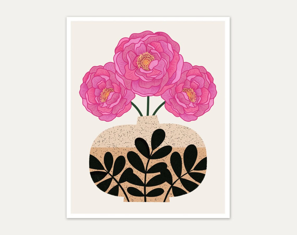 Flowers In Vase Series I, Botanical Art Print - Image 2