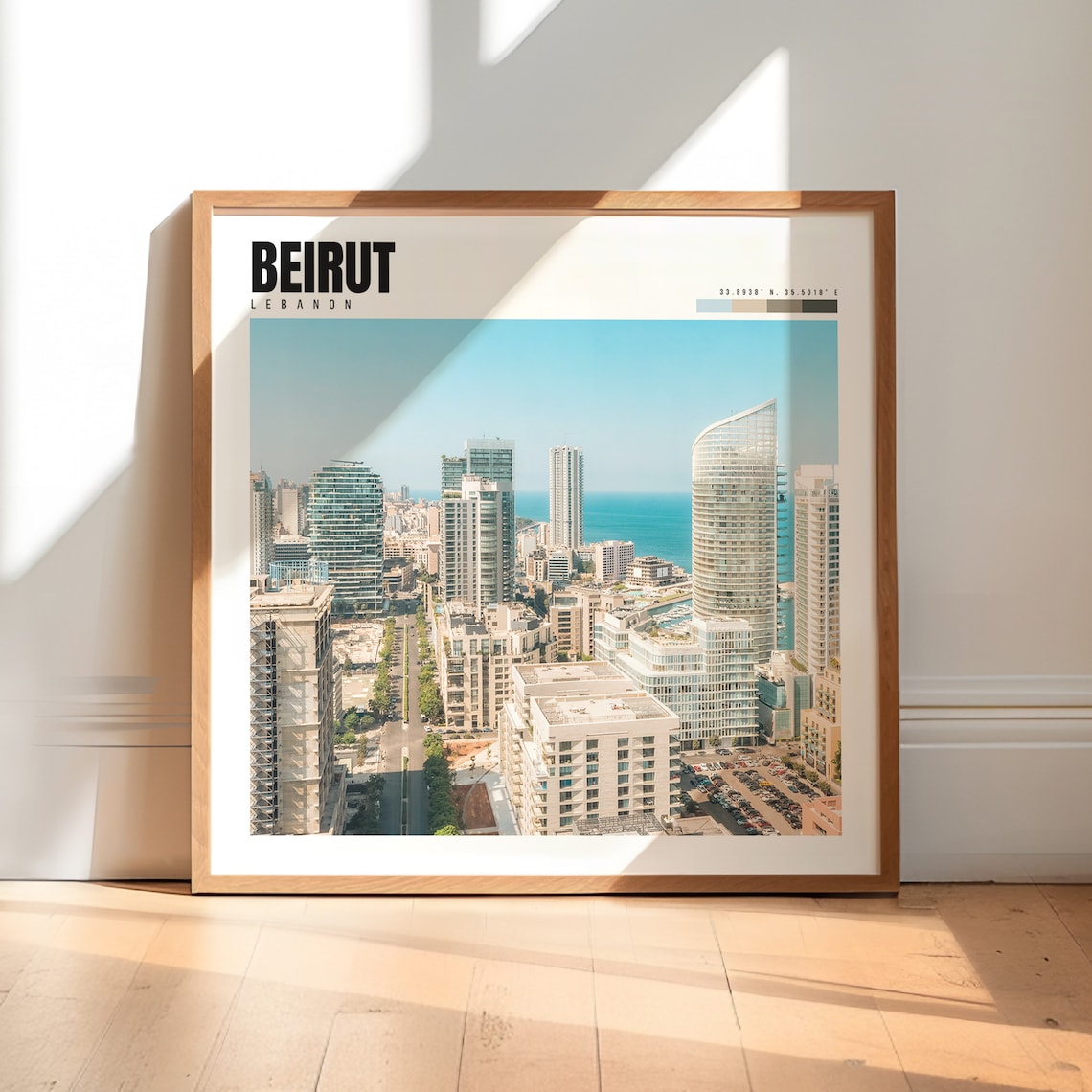 Beirut Lebanon Downtown Modern Towers Mediterranean Sea View Poster