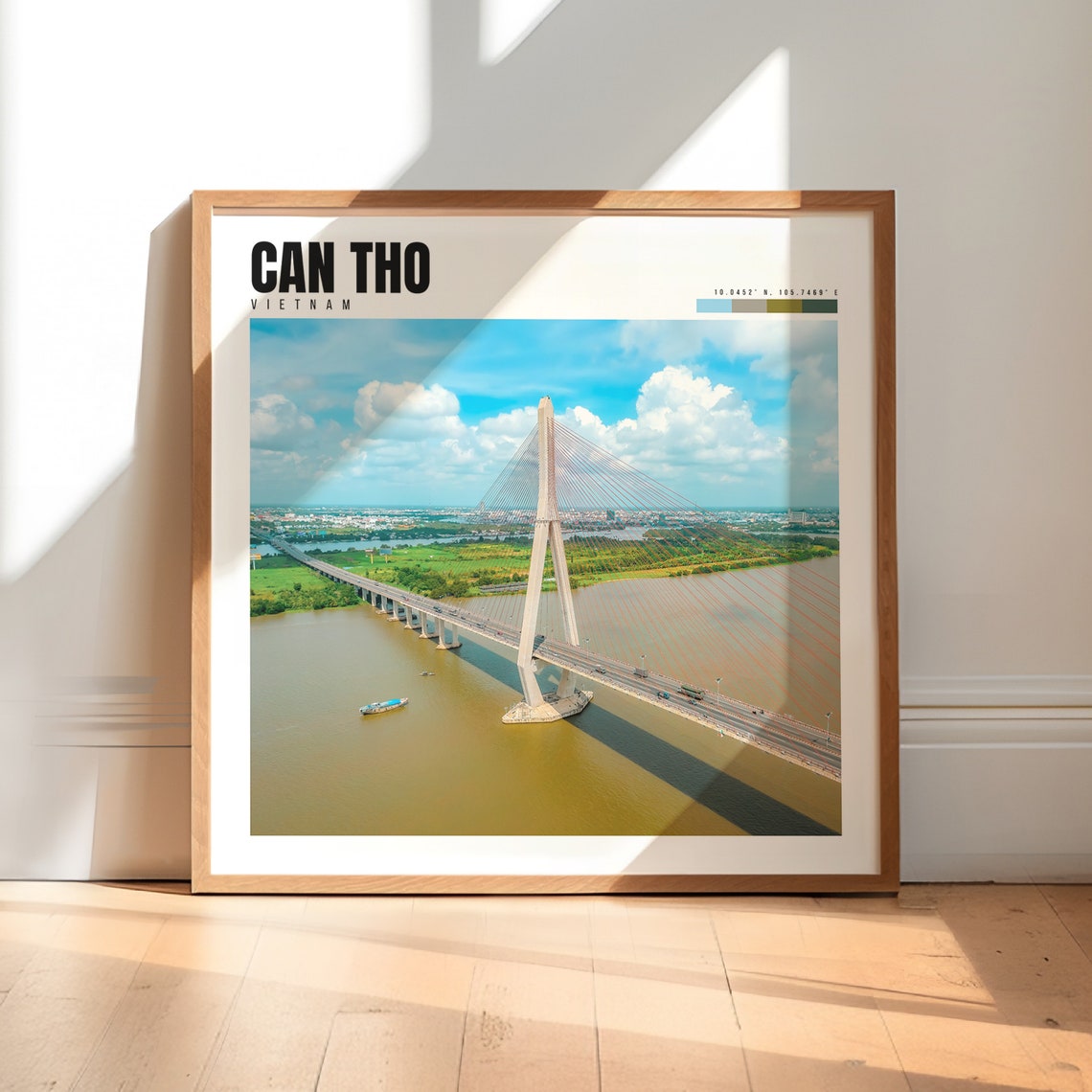 Can Tho Vietnam Cable Stayed Bridge River Aerial Crossing Poster